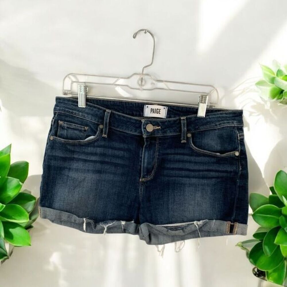 PAIGE Dark Blue Jean Shorts